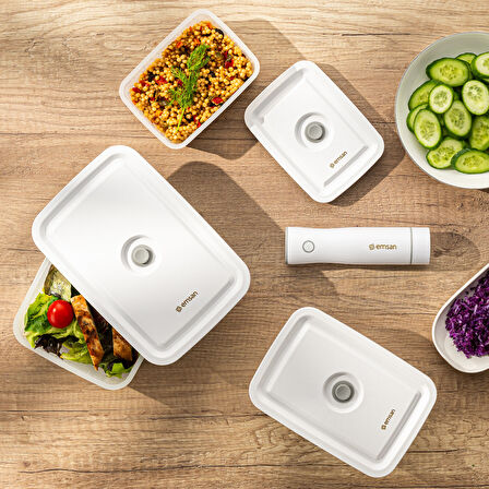 Emsan Freshlock Vakum Makineli 3'lü Saklama Kabı