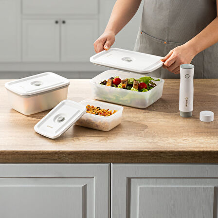 Emsan Freshlock Vakum Makineli 3'lü Saklama Kabı