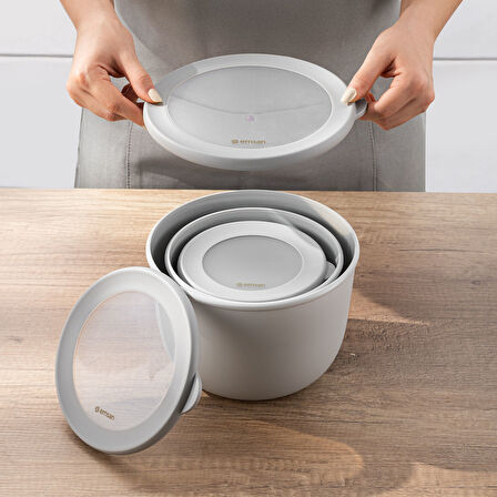 Emsan Lora 3'lü Saklama Kabı Gri