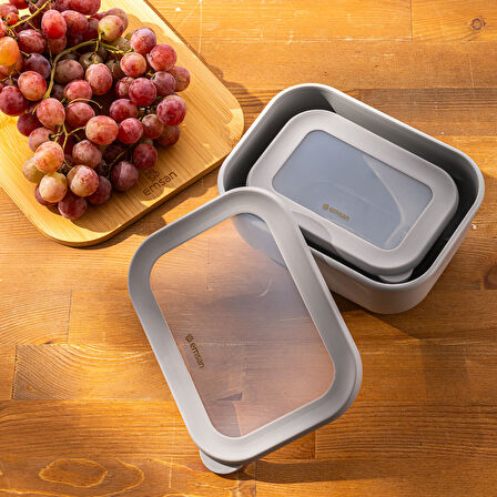 Emsan Lora 2'li Saklama Kabı Gri