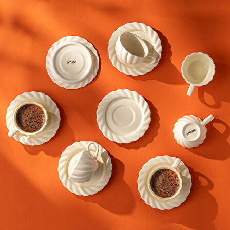 Emsan Sunshine 6'lı Kahve Fincan Takımı 80 ml