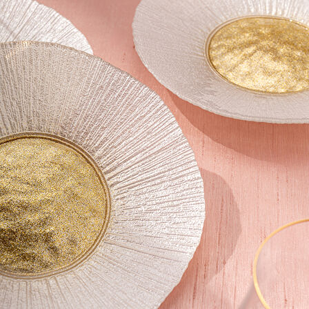 Emsan Golden 6 Kişilik Cam Pasta Seti 21 cm