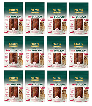Nutri Canin Sığır Etli ve Kolajenli Tahılsız Köpek Et Ödülü 80 Gr. X 12 Adet