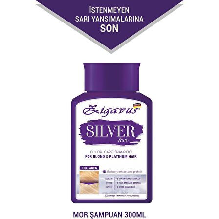 Zigavus Silver Mor Şampuan 300 ml - ve Keratin Içerikli - Renk Koruyucu