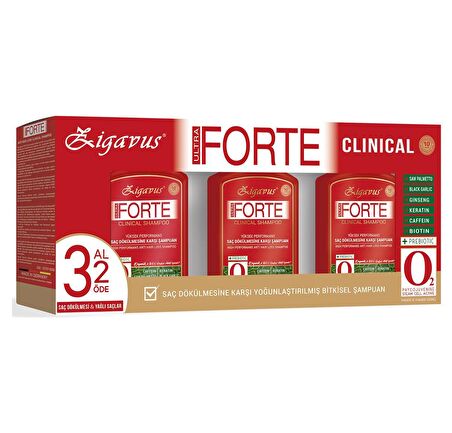 ZİGAVUS FORTE ULTRA CLINICALSAÇ DÖKÜLMESİ VE YAĞLI SAÇLAR 3 AL 2 ÖDE