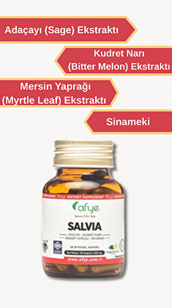 Afye Salvia (Adaçayı , Kudret, Mersin Yaprağı , Sinameki ) 50 kapsül