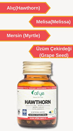 Afye Hawthorn (Alıç ,Melisa, Mersin, Üzüm Çekirdeği) 60 Kapsül