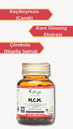Afye M.C.M (Ginseng Ekstraktı, Çörekotu, Keçiboynuzu) 50 Kapsül
