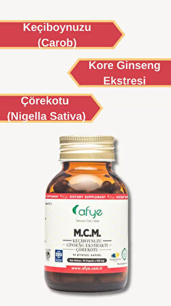 Afye M.C.M ( Ginseng Ekstraktı, Çörekotu, Keçiboynuzu) 90 Kapsül