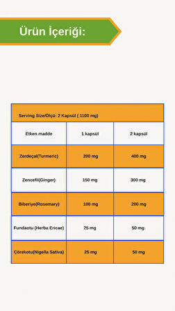 Afye Z.Y.F.( Zerdeçal zencefil, Biberiye , Çörek otu, Funda otu)Takviye Edici Gıda 90 Kapsül