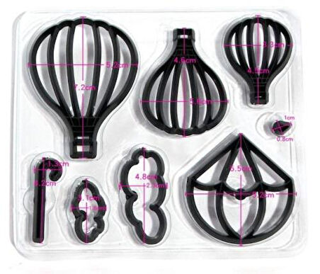 Şeker Hamuru Kalıbı Ballon Fondan Kesiciler 8 Parça