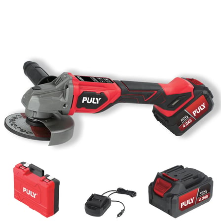 Puly Professional BLM-298 20V 125 mm Kömürsüz Akülü Avuç Taşlama – Dijital Hız Ayarlı, 2X4.0AH Akü, Şarj Cihazı ve Pulybox