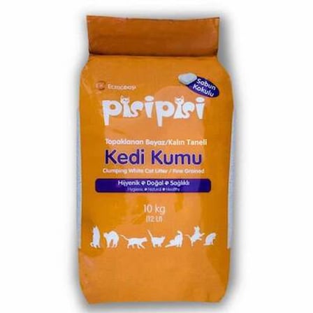 Pisipisi Sabun Kokulu Topaklanan İnce Taneli Bentonit Kedi Kumu 10 Kg