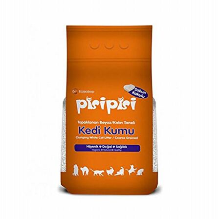 Pisi Pisi Sabun Kokulu Kalın Taneli Topaklanan Kedi Kumu 10 Kg