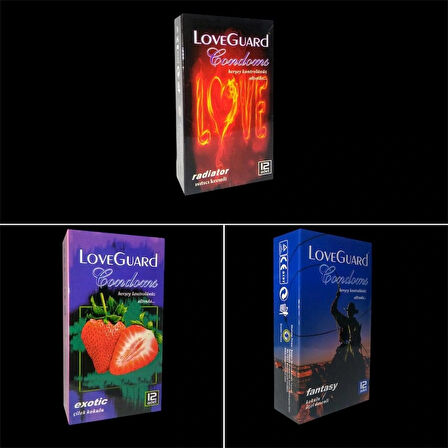 LoveGuard 3'lü Set 36 Adet Radiatör - Exotic Çilek - Fantasy