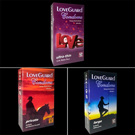 Love Guard 3'lü Set 36 Adet Ultra Thin ( çok daha ince ) - Private - Large