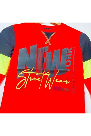 Erkek Çocuk Sweat Shirt Baskılı Nar Çiçeği  