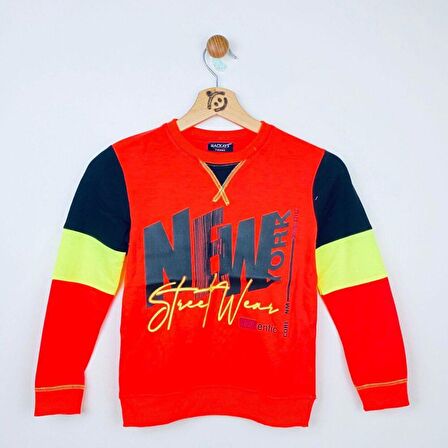 Erkek Çocuk Sweat Shirt Baskılı Nar Çiçeği  