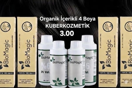 3.00 Koyu Kahve Organik İçerikli Amonyaksız Kalıcı Kokusuz Saç Boyası 4 Boya 4 Oksidan 