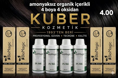 4.00 Kahve Organik İçerikli Amonyaksız Kalıcı Kokusuz Saç Boyası 4 Boya 4 Oksidan