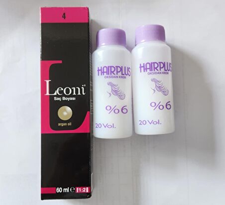 Saç Boyası 60ml Kahve 4+ 2adet oksidan 20 volum 60ml