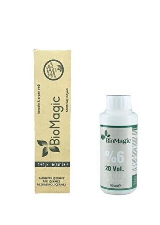 BioMagic Organik Keratin ve Argan Saç Boyası 60 Ml.+Oksidan 