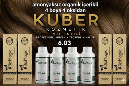6.03 Kahve Köpüğü Organik İçerikli Amonyaksız Kalıcı Kokusuz Saç Boyası 4Boya 4Oksidan 
