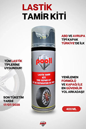 Pooll Chem Lastik Tamir Kiti Spreyi Köpüğü Acil Lastik Şişirme Kiti 400 ml