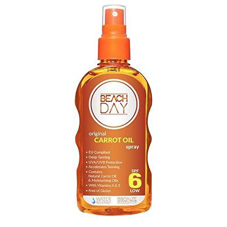 Beach Day 6 Faktör Havuç Yağı Bronzlaştırıcı Yağ 150 ml