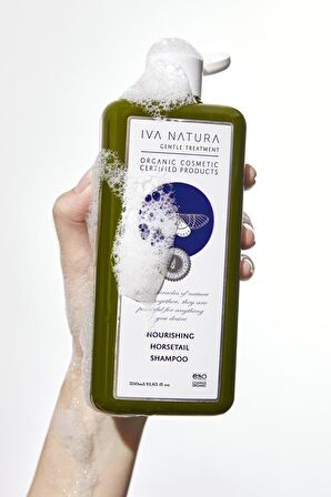 IVA NATURA Organik Hyaluronik Asit İçeren Besleyici Şampuan At Kuyruğu Bitkisi Özlü 350 ML