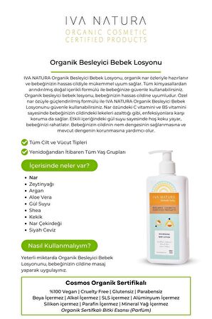 IVA NATURA Organik Besleyici Bebek Losyonu Nar Özlü 250 ML