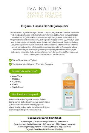 IVA NATURA Organik Hassas Bebek Şampuanı Aloe Vera ve Rezene Özlü 350 ML