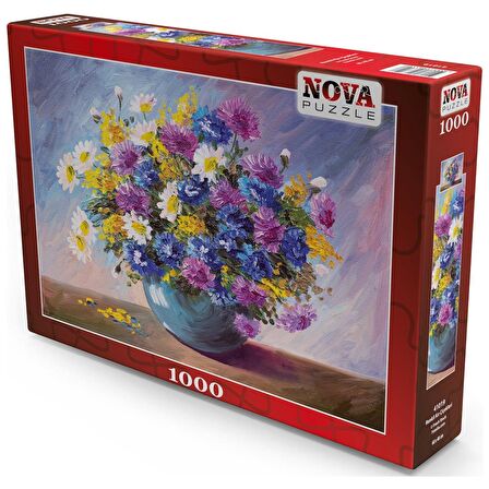 Nova Puzzle Renkli Kır Çiçekleri 41019 12+ Yaş Küçük Boy Puzzle 1000 Parça