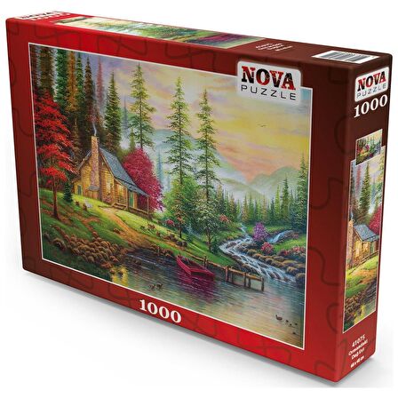 Nova Puzzle Ormandaki Dağ Evi 41075 12+ Yaş Küçük Boy Puzzle 1000 Parça