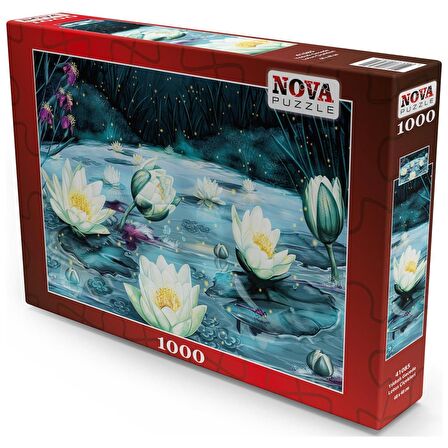 Nova Puzzle Yıldızlı Gecede Lotus Çiçekleri 12+ Yaş Küçük Boy Puzzle 1000 Parça