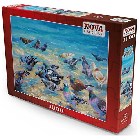 Nova Puzzle Plaj Güvercinleri 12+ Yaş Küçük Boy Puzzle 1000 Parça
