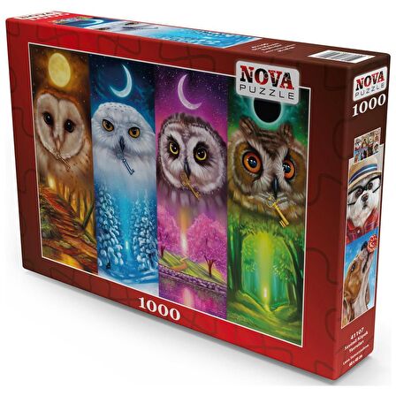 Nova Puzzle Dört Mevsim Baykuşlar 12+ Yaş Küçük Boy Puzzle 1000 Parça