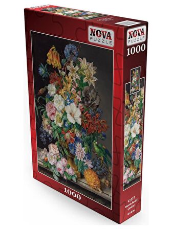 Nova 1000 Parça Vazoda Renkli Çiçekler Puzzle