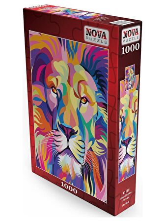 Nova 1000 Parça Renkli Aslan Portresi Puzzle