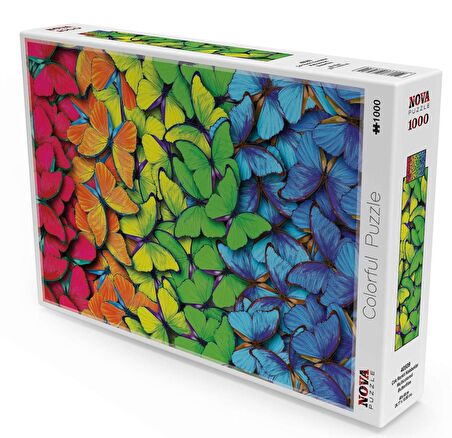 Nova Puzzle Çok Renkli Kelebekler 12+ Yaş Küçük Boy Puzzle 1000 Parça