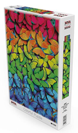 Nova Puzzle Çok Renkli Kelebekler 12+ Yaş Küçük Boy Puzzle 1000 Parça