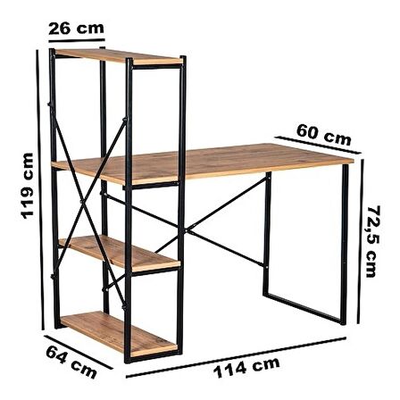 Kitaplıklı Çalışma Masası Bilgisayar Ofis Masası 1003