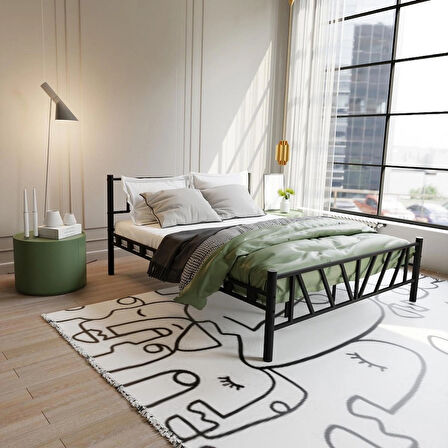 Gardenya Çift Kişilik Metal Karyola A Kalite, Ses Çıkarmaz ,Ölçülü Model Karyola