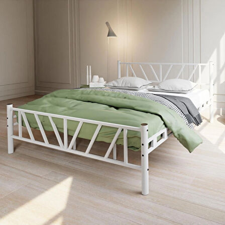 Gardenya Çift Kişilik Metal Karyola A Kalite, Ses Çıkarmaz ,Ölçülü Model Karyola