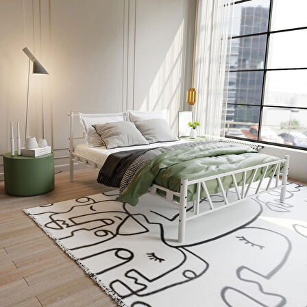 Gardenya Çift Kişilik Metal Karyola A Kalite, Ses Çıkarmaz ,Ölçülü Model Karyola