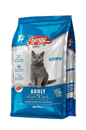 Energy Somonlu Yetişkin Kedi Maması 500 G - 3 Adet