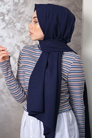 Afvente  Pamuk Cazz Şal Lacivert