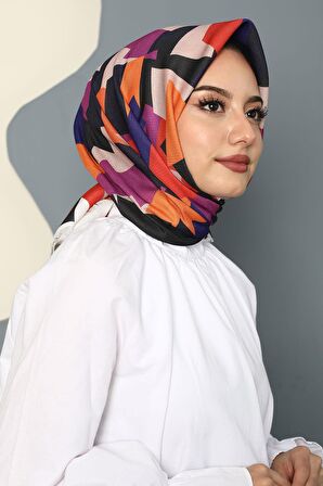Afvente Desenli Pamuk Eşarp Çok Renkli 58