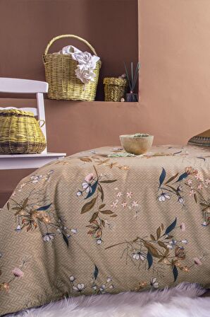 İssimo Home Nagoia 145 TC Çiçekli Pamuk Çift Kişilik Nevresim Takımı
