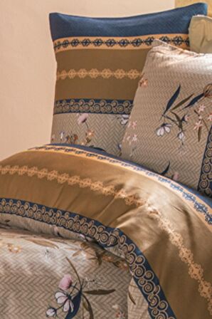 İssimo Home Nagoia 145 TC Çiçekli Pamuk Çift Kişilik Nevresim Takımı